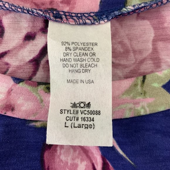 Navy Floral Large Stretch Dress Pockets VC50088 - Picture 6 of 6